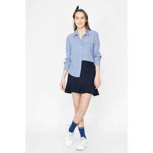 Koton Women's Blue Pocket Detail Long Sleeve Button Detail Classic Collar Shirt vyobraziť