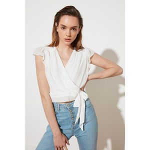 Trendyol Ekru Cruise Collar Blouse vyobraziť