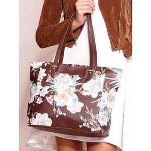 Brown flower shopper bag vyobraziť