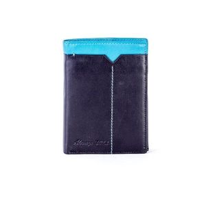 Black leather wallet with blue insert vyobraziť