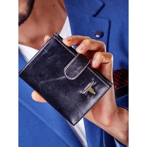 Men´s black leather wallet with a latch vyobraziť