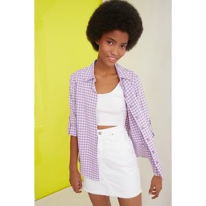 Trendyol Lilac Checker Shirt vyobraziť