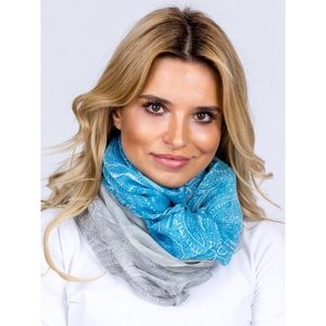 Airy ombre shawl with ornamental gray and blue patterns vyobraziť