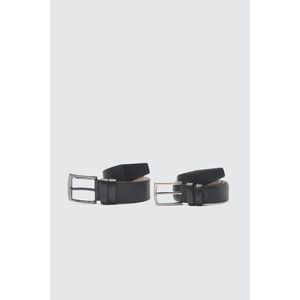Trendyol Black Male 2-Piece Artificial Leather Belt vyobraziť
