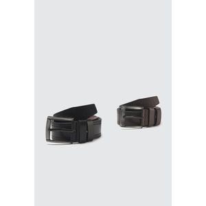 Trendyol Black and Brown Male 2-Piece Artificial Leather Belt Belt vyobraziť