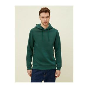 Koton Men's Green Cotton Hooded Long Sleeve Basic Sweatshirt vyobraziť