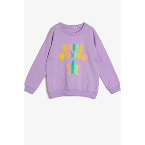 Koton Purple Girl's Letter Printed Sweatshirt vyobraziť