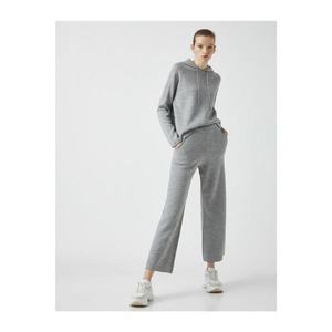 Koton Women's Grey Loose Leg Knitwear Pants vyobraziť