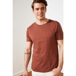 Trendyol Brown Men's Regular Fit Crew Neck Short Sleeve Printed T-Shirt vyobraziť
