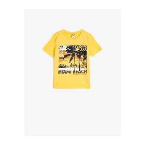 Koton Baby Boy Yellow Short Sleeve Crew Neck Printed T-Shirt vyobraziť