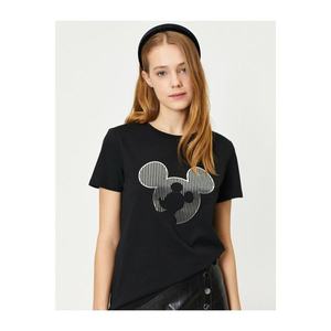 Koton Female Black Mickey Mouse Printed Licensed T-shirt vyobraziť