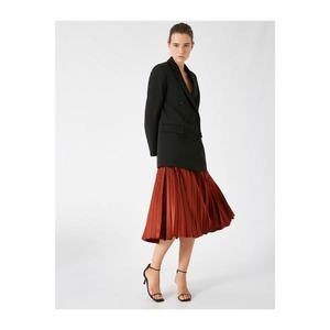 Koton Midi Skirt with Women's Brown Pleated vyobraziť