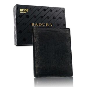 BADURA Black classic men´s leather wallet vyobraziť