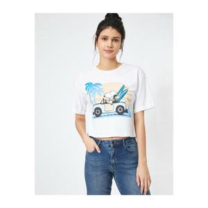 Koton Female White Snoopy Licensed Printed T-shirt vyobraziť