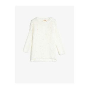 Koton Girls' Ecru Basic Crew Neck Long Sleeve Knitwear Sweater vyobraziť