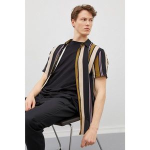 Koton Men's Beige Striped Shirt vyobraziť