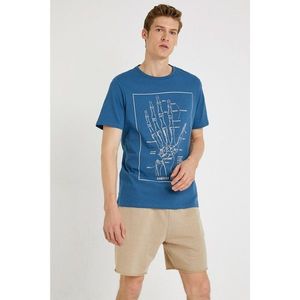 Koton Men's Indıgo T-Shirt vyobraziť