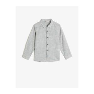 Koton Boy Gray Flecked Fabric Long Sleeve Classic Collar Shirt vyobraziť
