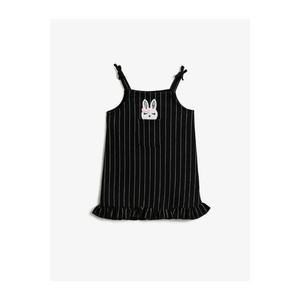 Koton Striped Pocket Rabbit Figured Sequin Strap Dress vyobraziť