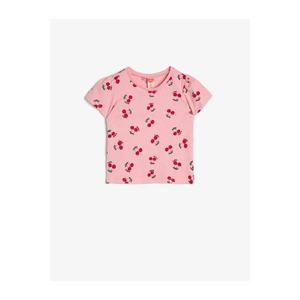 Koton Girl's Pink Printed T-shirt vyobraziť