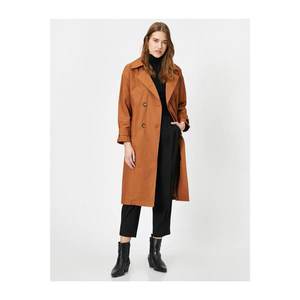 Koton Women's Brown Belt Detail Pocket Trench Coat vyobraziť