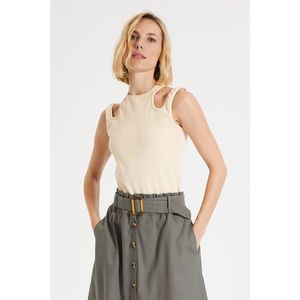 Trendyol Beige Cut Out Detailed Knitted Blouse vyobraziť