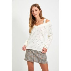 Trendyol Ecru Open Shoulder Strap Knitwear Sweater vyobraziť