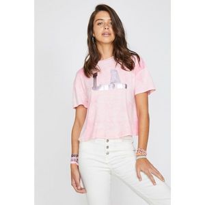 Koton Women's Pink Patterned T-Shirt vyobraziť