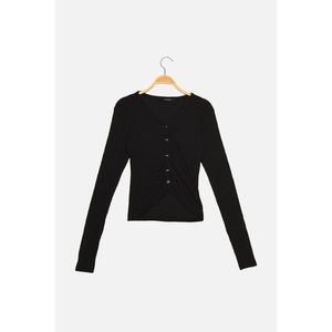 Trendyol Black Collar Knitted Blouse vyobraziť