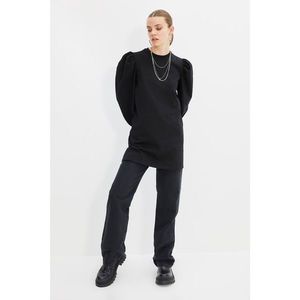Trendyol Black Sleeve Detailed Knitted Tunic vyobraziť