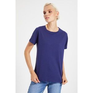 Trendyol Navy Blue-Khaki 100% Cotton Single Jersey Crew Neck 2-Pack Knitted T-Shirt vyobraziť