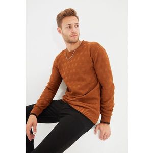 Trendyol Camel Men Slim Fit Turtleneck Textured Knitwear Sweater vyobraziť