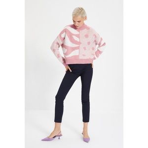 Trendyol Powder Jacquard Crop Knitwear Sweater vyobraziť