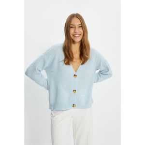 Trendyol Light Blue Knit Detailed Knitwear Cardigan vyobraziť