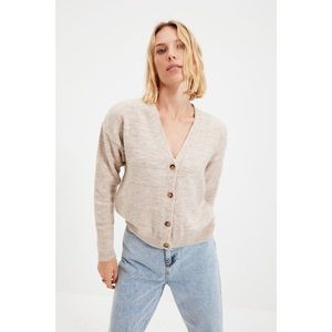 Trendyol Beige Glitter Knitwear Cardigan vyobraziť