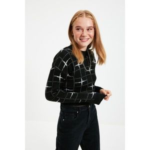 Trendyol Black Jacquard Knitwear Sweater vyobraziť