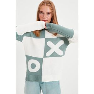 Trendyol Mint Crew Neck Jacquard Knitwear Sweater vyobraziť