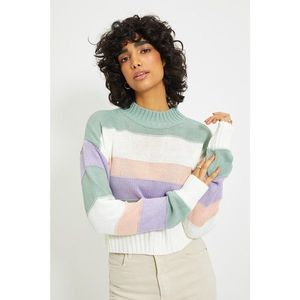 Trendyol Mint Color Block Crop Knitwear Sweater vyobraziť