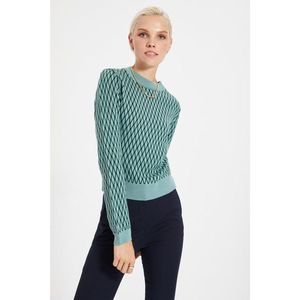 Trendyol Mint Jacquard Knitwear Sweater vyobraziť