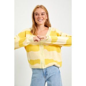 Trendyol Yellow Jacquard Knitwear Cardigan vyobraziť