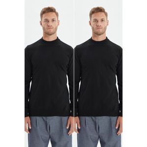 Trendyol Black Men's Slim Fit Half Turtleneck 2-Pack Sweater vyobraziť