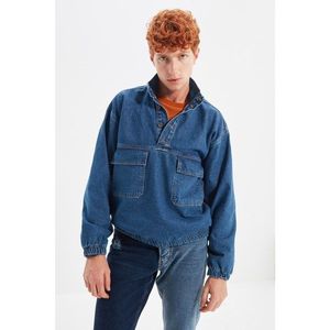 Trendyol Indigo Men's Oversize Double Pocket Denim Jacket vyobraziť