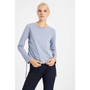 Trendyol Gray Pleated Basic Knitted T-Shirt vyobraziť