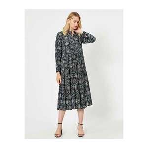 Koton Patterned Lace Detail Maxi Dress vyobraziť