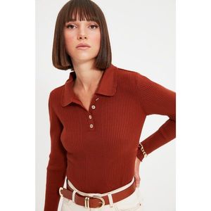 Trendyol Tile Polo Collar Knitwear Sweater vyobraziť