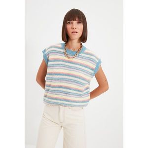 Trendyol Lilac Striped Knitwear Sweater vyobraziť