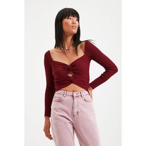 Trendyol Claret Red Strap Knitwear Sweater vyobraziť