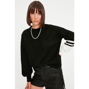 Trendyol Black Sleeve Detailed Knitwear Sweater vyobraziť