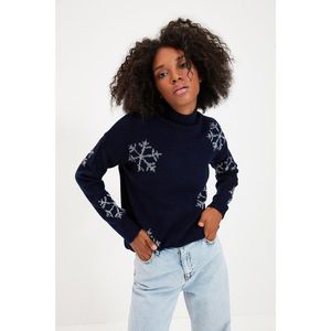 Trendyol Navy Blue Sim Beard Knitwear Sweater vyobraziť