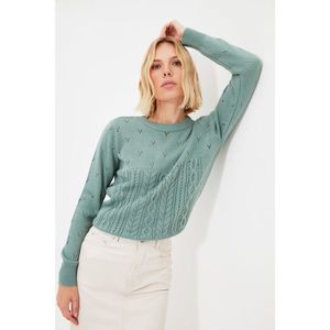 Trendyol Mint Openwork Knitted Detailed Knitwear Sweater vyobraziť